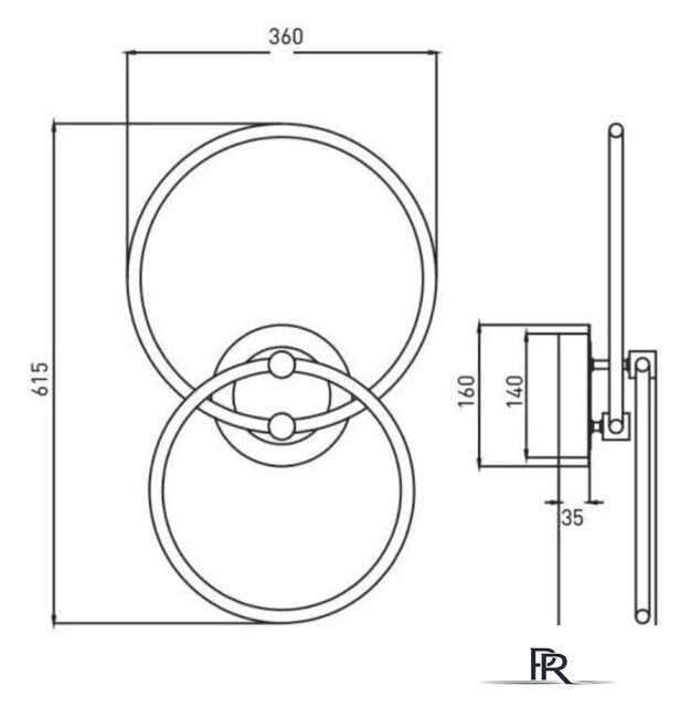 Припотолочная люстра Estares Lune 50W 2R-APP-615x360x110-BLACK/GOLD/WHITE-220-IP20 - Изображение №4 — Интернет-магазин ПроЗаказ