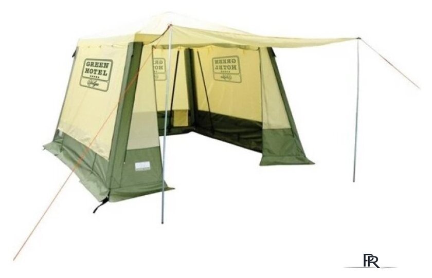 Тент-шатер Camping World Green Hotel Volga 138199 (зеленый/бежевый) - Изображение №1 — Интернет-магазин ПроЗаказ