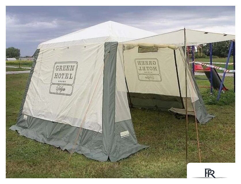 Тент-шатер Camping World Green Hotel Volga 138199 (зеленый/бежевый) - Изображение №5 — Интернет-магазин ПроЗаказ