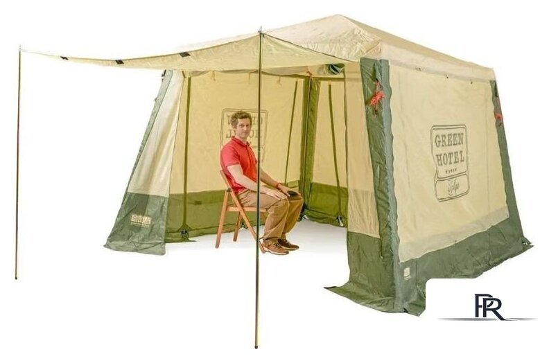 Тент-шатер Camping World Green Hotel Volga 138199 (зеленый/бежевый) - Изображение №7 — Интернет-магазин ПроЗаказ