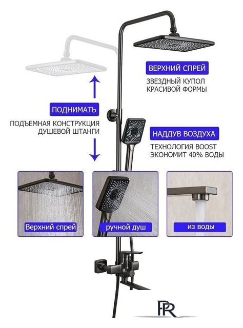 Душевая система  FRAP F2471-9 - Изображение №8 — Интернет-магазин ПроЗаказ