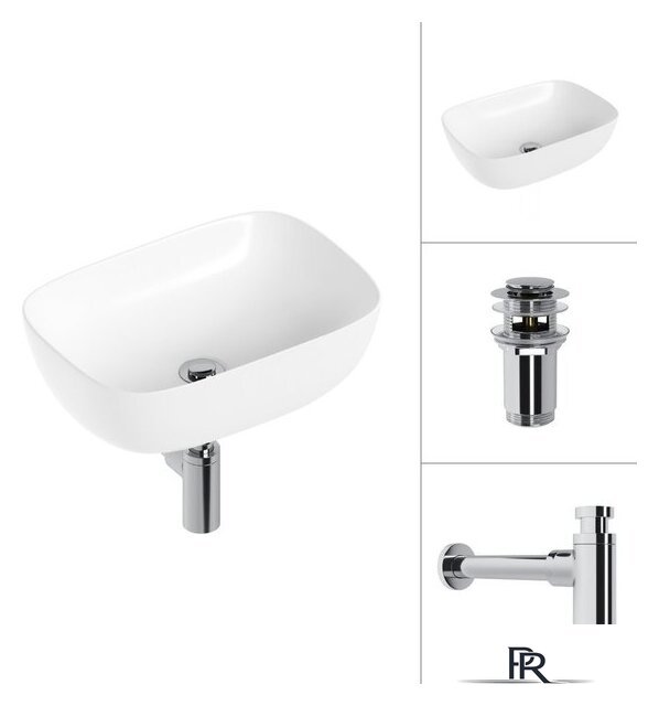 Умывальник Lauter 21493A + клапан 21190CH + сифон 21635CH (хром) - Изображение №1 — Интернет-магазин ПроЗаказ