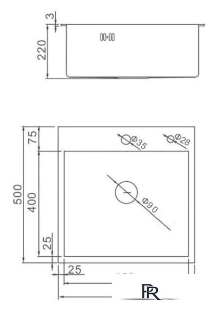 Кухонная мойка Wisent WGS35050 - Изображение №2 — Интернет-магазин ПроЗаказ