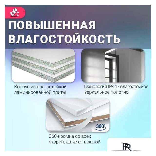  Doratiz Шкаф с зеркалом Крит 60 L 2711.168 (серый) - Изображение №13 — Интернет-магазин ПроЗаказ