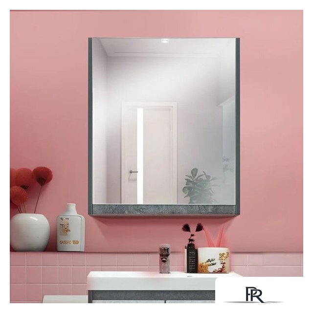  Doratiz Шкаф с зеркалом Крит 60 L 2711.168 (серый) - Изображение №8 — Интернет-магазин ПроЗаказ