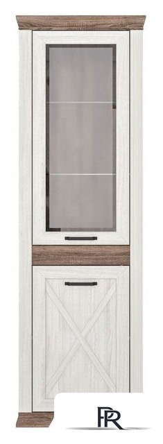 Шкаф-витрина Black Red White Marselle REG1W1DL (ясень снежный/дуб сонома темный) - Изображение №1 — Интернет-магазин ПроЗаказ