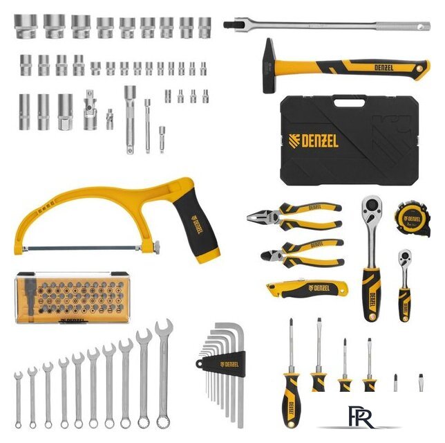Набор домашнего мастера Denzel 15803 (100 предметов) - Изображение №3 — Интернет-магазин ПроЗаказ