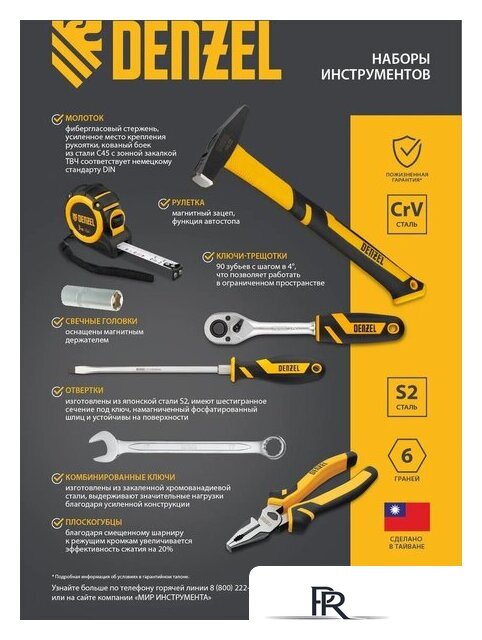 Набор домашнего мастера Denzel 15803 (100 предметов) - Изображение №33 — Интернет-магазин ПроЗаказ