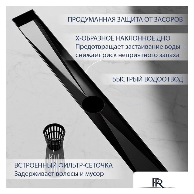 Трап/канал Lauter 2120682-QGMB 800x70 (черный матовый) - Изображение №3 — Интернет-магазин ПроЗаказ