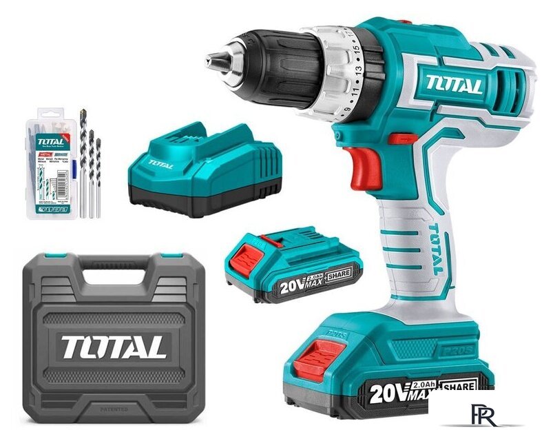 Ударная дрель-шуруповерт Total TIDLI20031 (с 2-мя АКБ, кейс, набор оснастки) - Изображение №1 — Интернет-магазин ПроЗаказ