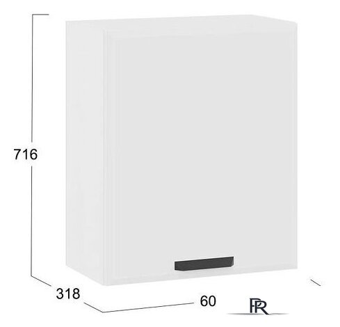 Шкаф навесной Трия Тиана 1В6 с одной дверью (белый/белый супермат) - Изображение №3 — Интернет-магазин ПроЗаказ