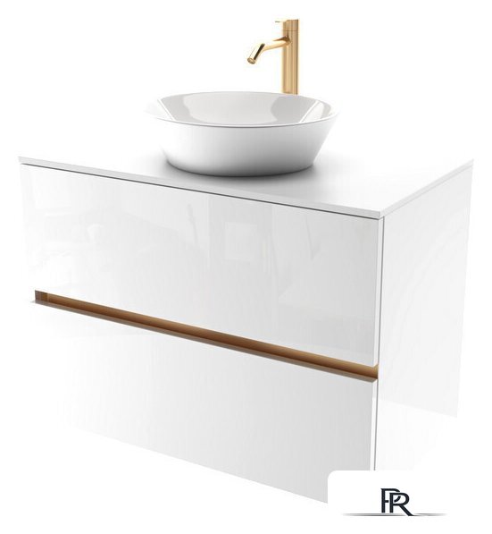  ЗОВ Тумба под умывальник Лира 100 L100MW0MWGVG-KP13W (белый/белый глянец) - Изображение №1 — Интернет-магазин ПроЗаказ