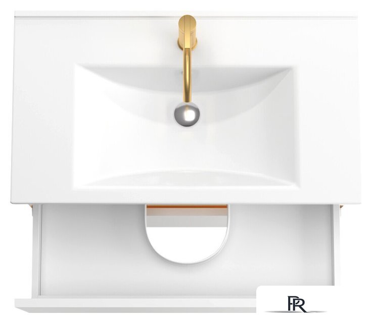  ЗОВ Тумба под умывальник Лира 100 L100MW0MWGVG-KP13W (белый/белый глянец) - Изображение №2 — Интернет-магазин ПроЗаказ