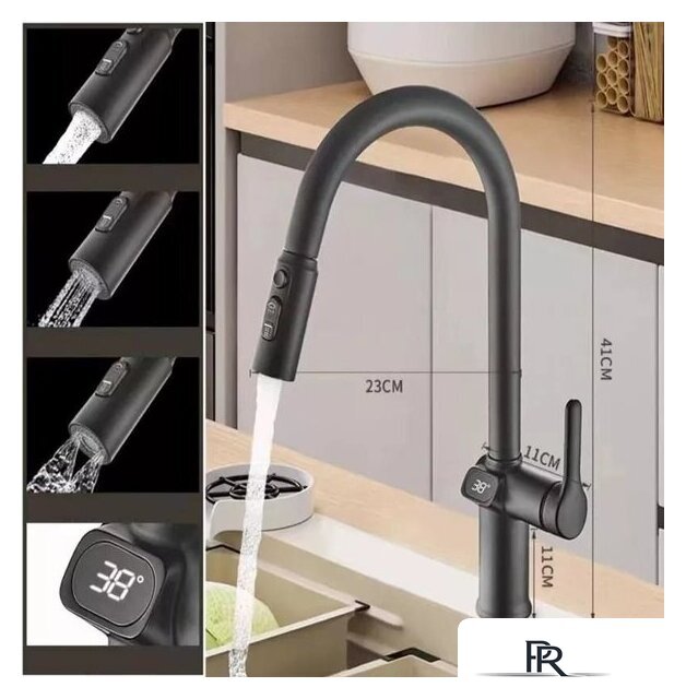 Смеситель Esko K15B LED (черный) - Изображение №2 — Интернет-магазин ПроЗаказ