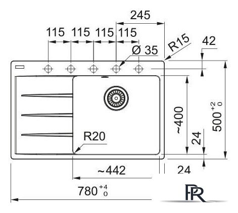 Кухонная мойка Franke Centro CNG 611-78 TL 114.0740.848 (оникс) - Изображение №3 — Интернет-магазин ПроЗаказ