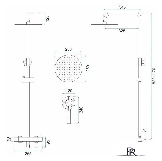 Душевая система  Rea Lungo REA-P4113 (черный) - Изображение №4 — Интернет-магазин ПроЗаказ