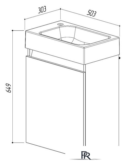  Belux Тумба с умывальником Темпо НП50 (31, бетон чикаго/светло-серый) - Изображение №5 — Интернет-магазин ПроЗаказ