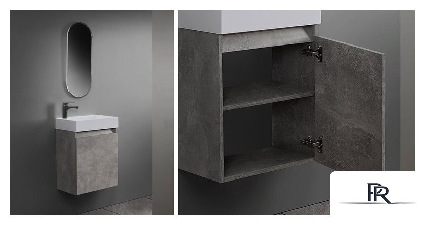  Belux Тумба с умывальником Темпо НП50 (31, бетон чикаго/светло-серый) - Изображение №3 — Интернет-магазин ПроЗаказ