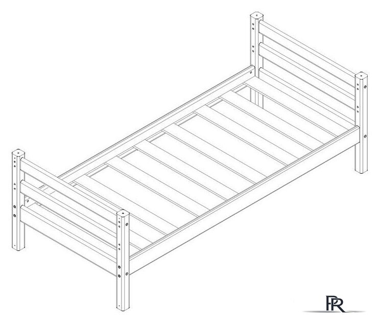 Кровать Мебельград Соня вариант 1 (массив сосны прозрачный лак) - Изображение №2 — Интернет-магазин ПроЗаказ