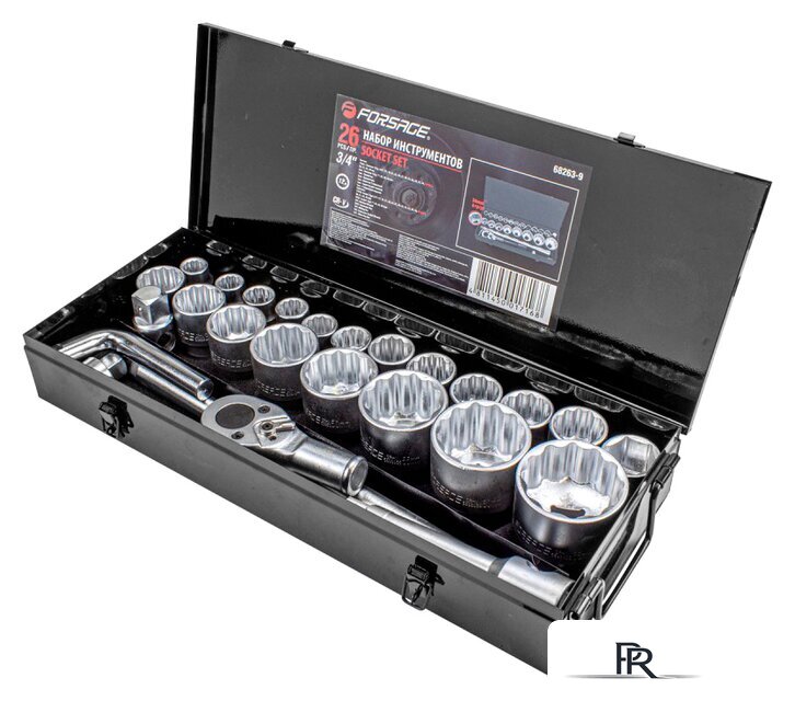 Набор трещотка с головками FORSAGE F-68263-9 (26 предметов) - Изображение №1 — Интернет-магазин ПроЗаказ
