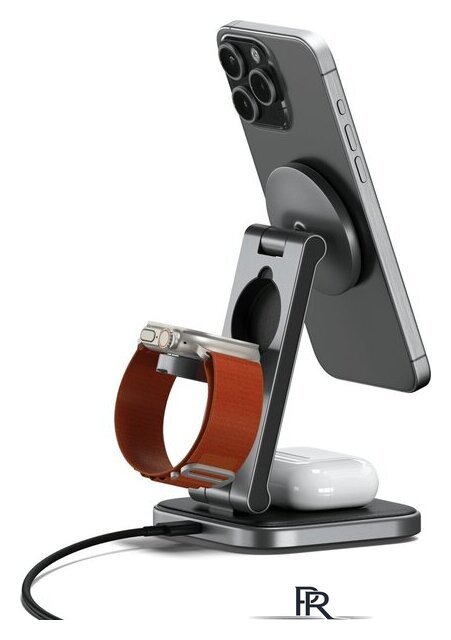 Беспроводное зарядное Satechi 3-in-1 Foldable Qi2 Wireless Charging Stand - Изображение №3 — Интернет-магазин ПроЗаказ