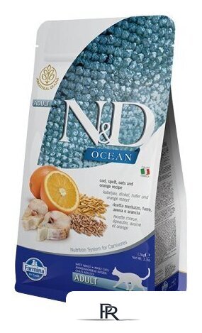 Сухой корм для кошек Farmina N&D Low Grain Ocean Codfish & Orange 5 кг - Изображение №1 — Интернет-магазин ПроЗаказ