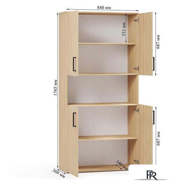 Шкаф распашной Soma ШК 5.3 (дуб сонома) - Изображение №4 — Интернет-магазин ПроЗаказ