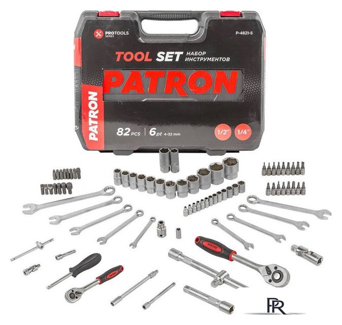 Набор трещотка с головками и битами Patron P-4821-5 (82 предмета) - Изображение №1 — Интернет-магазин ПроЗаказ