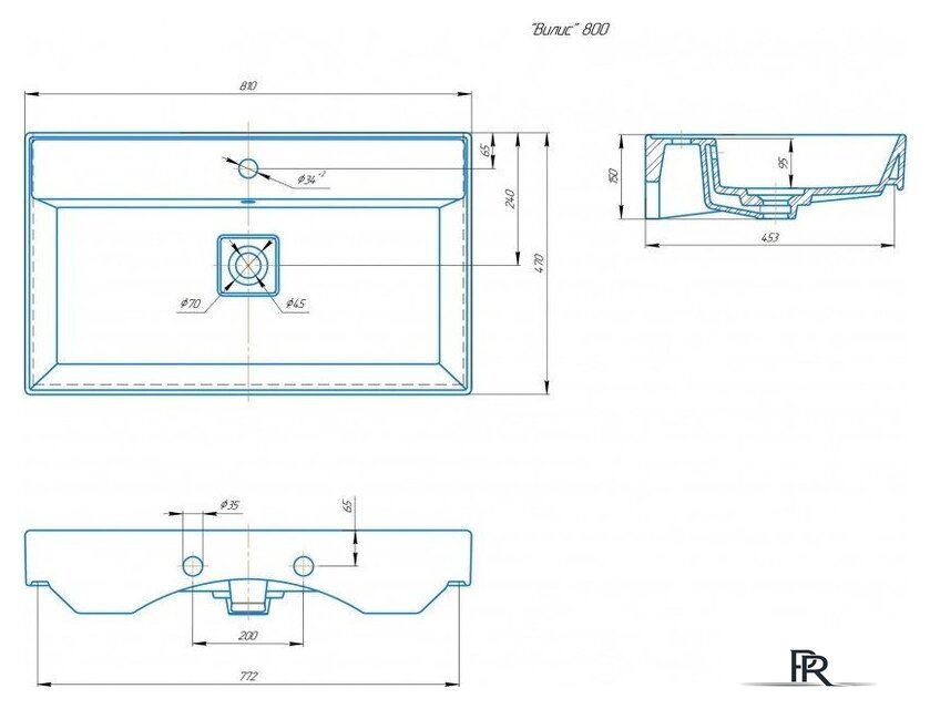 Умывальник Kirovit Вилис 800 4610119205126 - Изображение №5 — Интернет-магазин ПроЗаказ