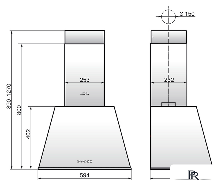 Кухонная вытяжка Elikor Гамма 60П-650-Э3Д (крем/бронза) (943909) - Изображение №2 — Интернет-магазин ПроЗаказ