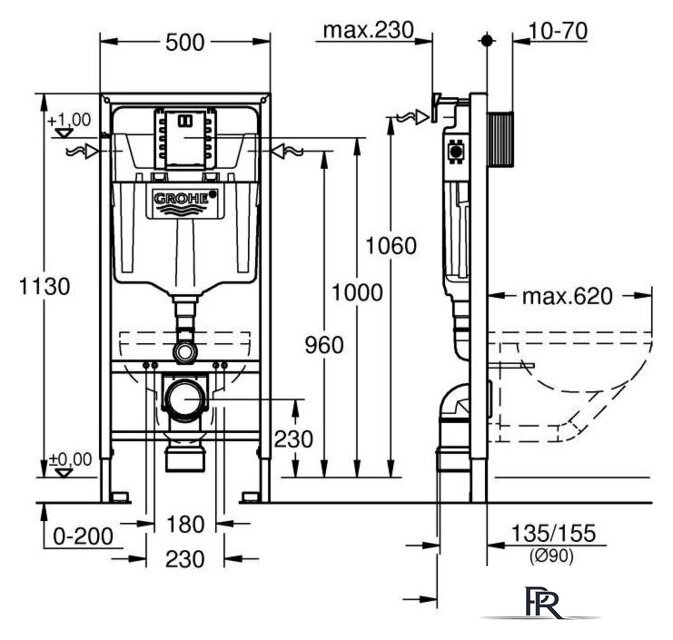 Инсталляция для унитаза Grohe Rapid SL WC 39750001 - Изображение №3 — Интернет-магазин ПроЗаказ