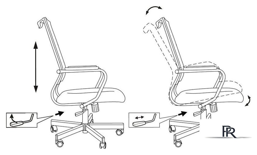 Офисное кресло Бюрократ CH Balance черный Elastic-102 TW-11 (сетка/ткань крестовина металл черный) - Изображение №12 — Интернет-магазин ПроЗаказ