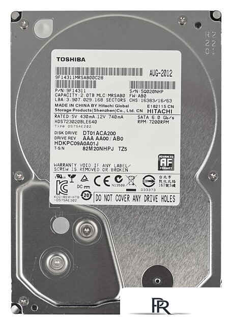 Жесткий диск Toshiba DT01ACA 2TB (DT01ACA200) - Изображение №1 — Интернет-магазин ПроЗаказ