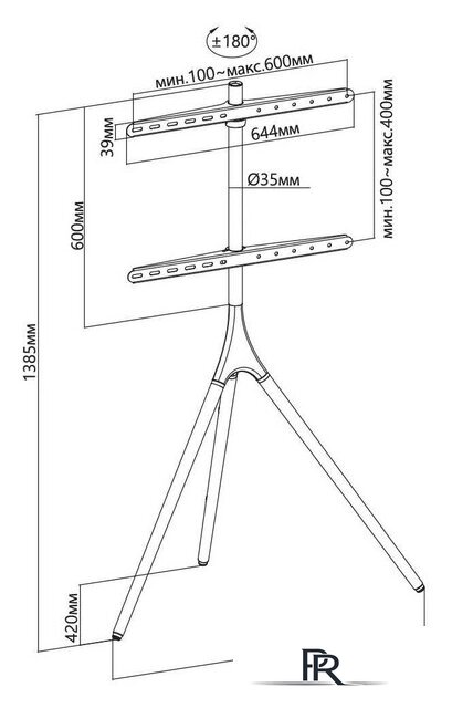 Стойка для телевизора CACTUS CS-ST1246BKWN - Изображение №16 — Интернет-магазин ПроЗаказ