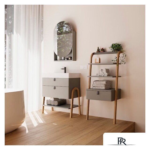  Lauter Шкаф с зеркалом Estel 50 (серо-зеленый полуматовый) - Изображение №3 — Интернет-магазин ПроЗаказ