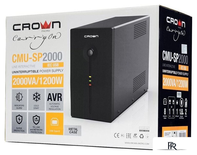 Источник бесперебойного питания CrownMicro CMU-SP2000 IEC USB - Изображение №5 — Интернет-магазин ПроЗаказ