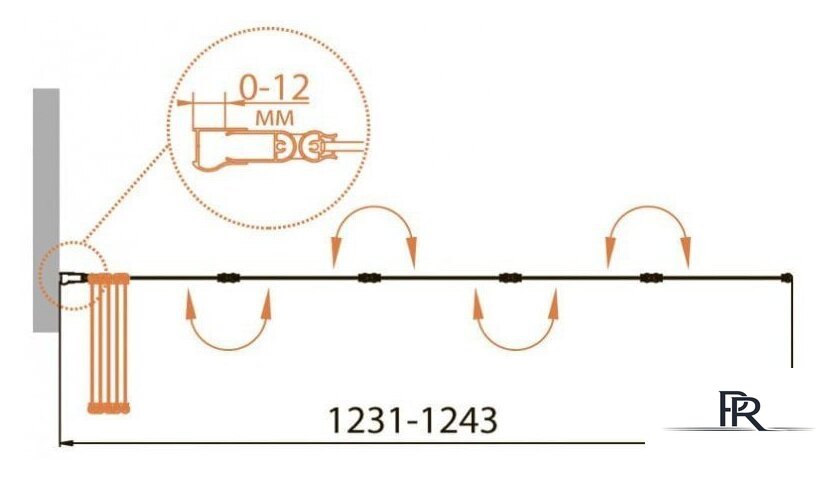 Стеклянная шторка для ванны Cezares RELAX-V-5-120/140-P-Bi-R - Изображение №2 — Интернет-магазин ПроЗаказ