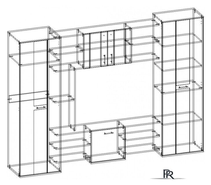 Стенка Памир Прага (ясень шимо темный-ясень шимо светлый) - Изображение №3 — Интернет-магазин ПроЗаказ