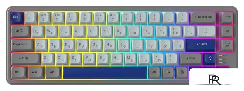 Клавиатура Ritmix RKB-568BL (серый/голубой) - Изображение №2 — Интернет-магазин ПроЗаказ