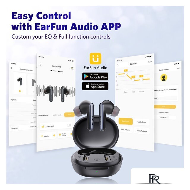 Наушники EarFun Air S (черный) - Изображение №5 — Интернет-магазин ПроЗаказ