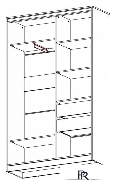 Шкаф-купе Рэйгрупп 138450 VVX Elgon РГ-05.06 (венге/венге/хром) - Изображение №2 — Интернет-магазин ПроЗаказ