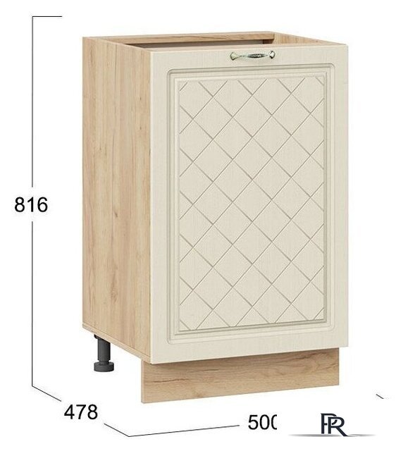 Шкаф напольный Трия Бьянка 1Н5 (дуб крафт золотой/дуб ваниль) - Изображение №2 — Интернет-магазин ПроЗаказ
