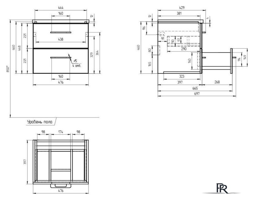  Cersanit Тумба под умывальник Lara 50 Como 50 64131 - Изображение №11 — Интернет-магазин ПроЗаказ