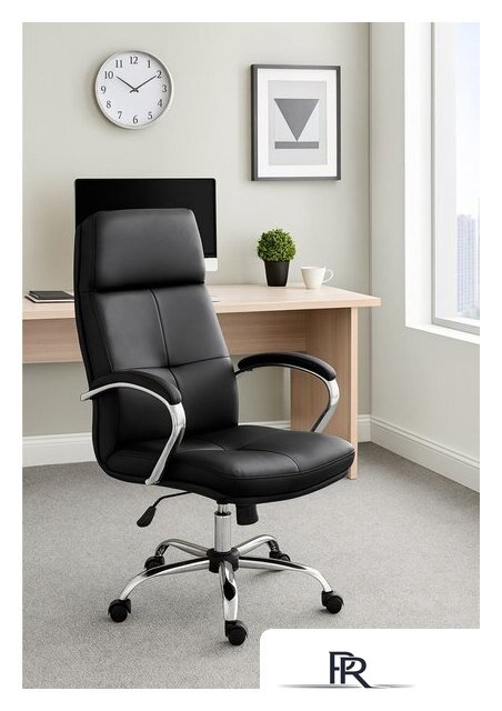 Офисное кресло AksHome Немига 1 (кожа натуральная Black/основание хром) - Изображение №14 — Интернет-магазин ПроЗаказ