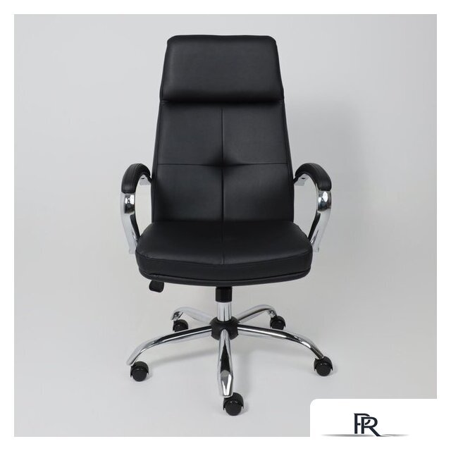 Офисное кресло AksHome Немига 1 (кожа натуральная Black/основание хром) - Изображение №4 — Интернет-магазин ПроЗаказ