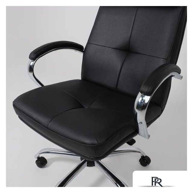 Офисное кресло AksHome Немига 1 (кожа натуральная Black/основание хром) - Изображение №8 — Интернет-магазин ПроЗаказ