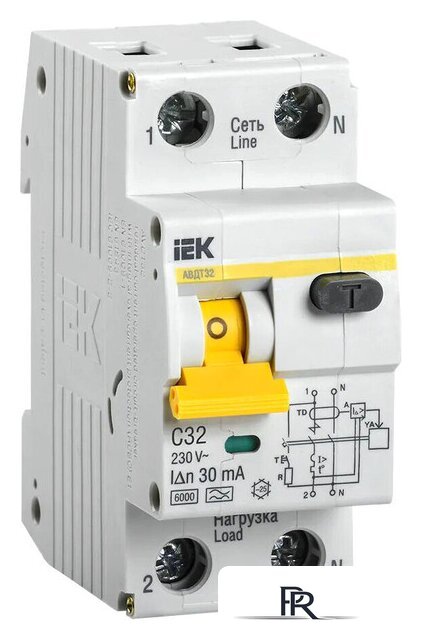 Дифференциальный автомат IEK АВДТ 32 2P 32А 30мА MAD22-5-032-C-30 - Изображение №1 — Интернет-магазин ПроЗаказ