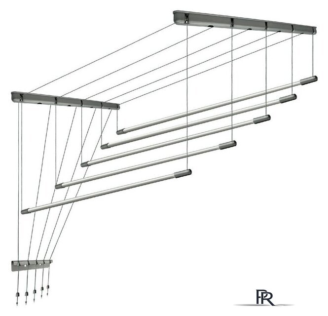 Сушилка для белья Comfort Alumin Group Потолочная 5 прутьев Silver Style 170 см (алюминий) - Изображение №1 — Интернет-магазин ПроЗаказ