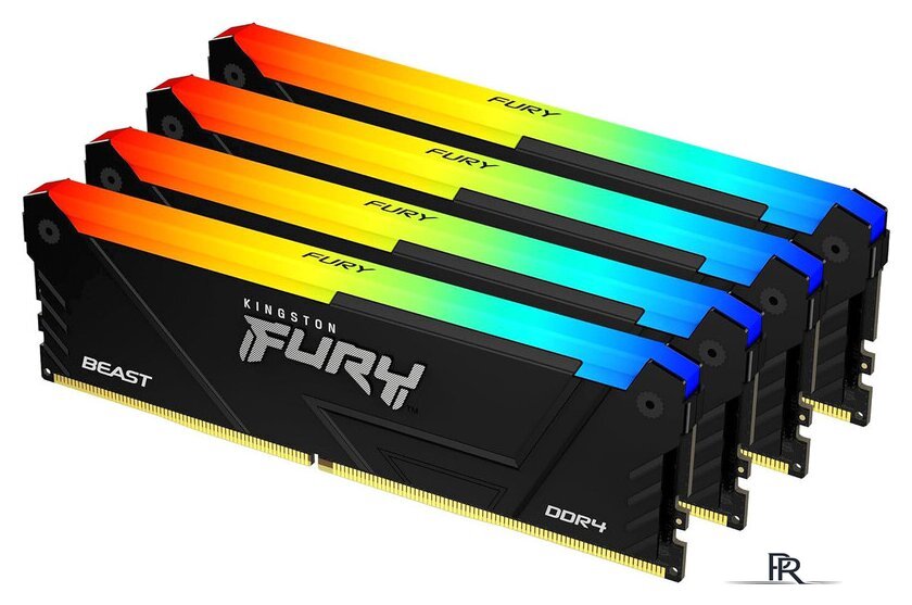 Оперативная память Kingston FURY Beast RGB 4x16ГБ DDR4 3600 МГц KF436C18BB2AK4/64 - Изображение №1 — Интернет-магазин ПроЗаказ
