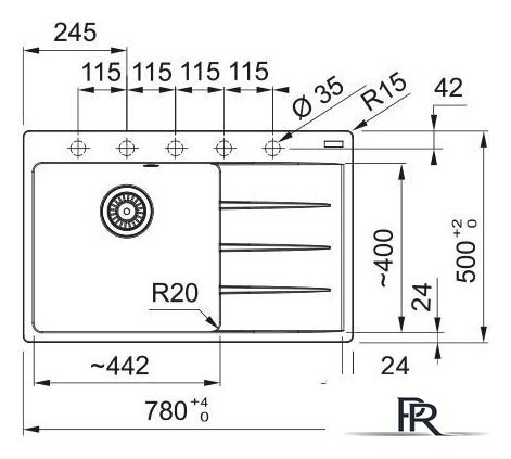 Кухонная мойка Franke Centro CNG 611-78 TL 114.0740.849 (оникс) - Изображение №3 — Интернет-магазин ПроЗаказ